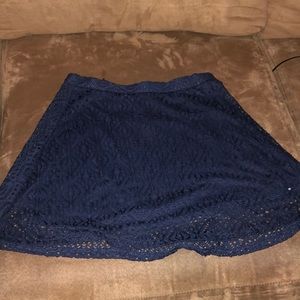 Blue lace skater skirt